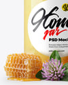 Glass Jar with Raw Clover Honey Mockup