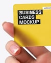 Semi-Transparent Business Card in a Hand Mockup