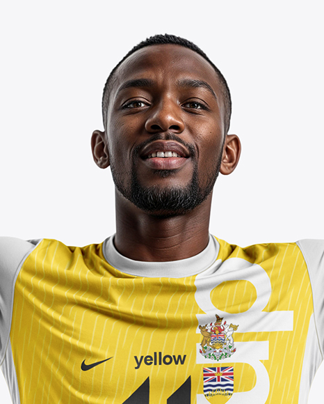 Black Man Wearing Full Soccer Kit Mockup