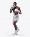 Black Man Wearing Boxing Kit Mockup