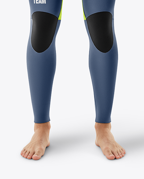 Surfer in Wetsuit with Shortboard Mockup