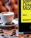 Tabletop Digital Menu in a Cafe Mockup