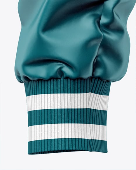 Satin Varsity Zip-Up Jacket Mockup