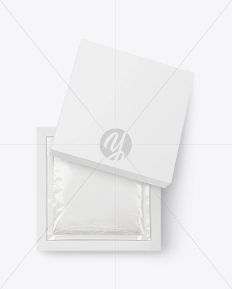 Paper Box With Sachet Mockup