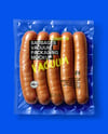 Clear Plastic Flow-Pack with Sausages Mockup