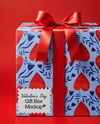 Gift Box on Red Background Mockup