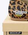 Pair of Suede Ballet Flats with Box Mockup