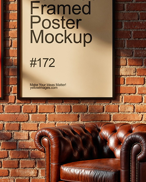 Two Framed Posters on a Brick Wall Mockup