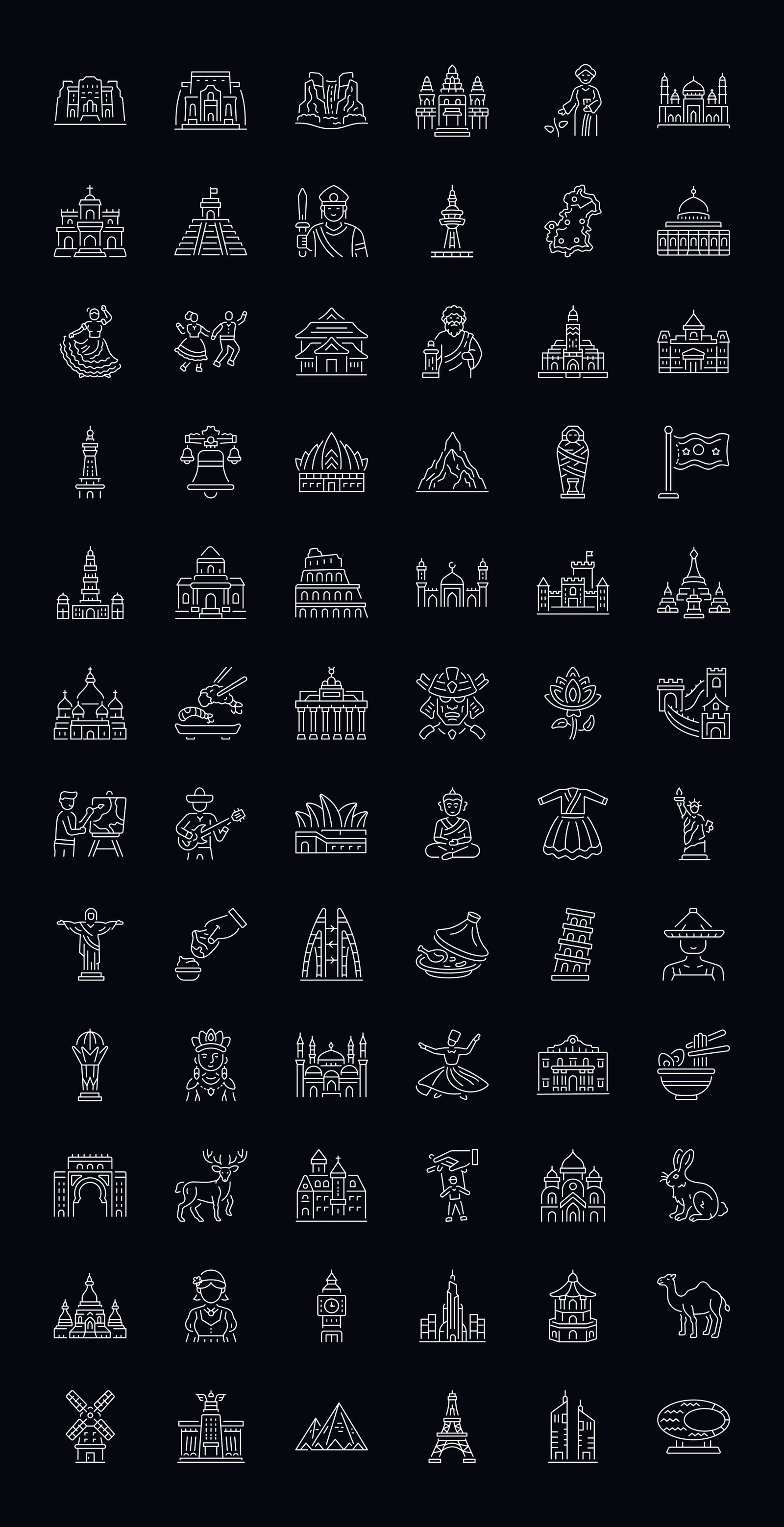 Country Icon Art Set
