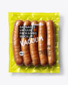 Clear Plastic Flow-Pack with Sausages Mockup