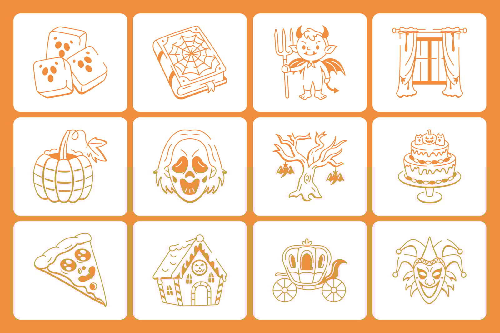 Halloween Doodles Icons Set