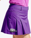 Woman Wearing Golf Shirt and Skirt Mockup