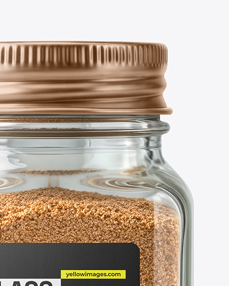 Glass Jar with Ground Nutmeg Mockup