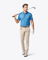 Man Wearing Golf Shirt and Chinos Mockup