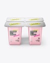 Glossy Plastic Yoghurt Cups Mockup