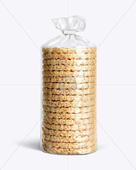 Clear Snack Package with Rice Cakes Mockup