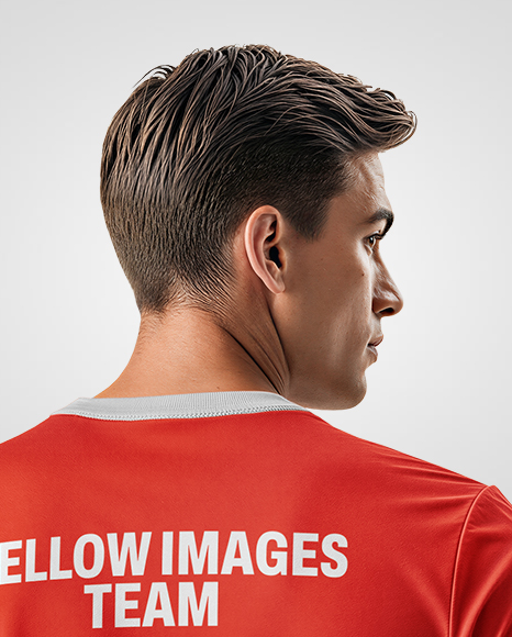 Man Wearing Full Volleyball Kit with Ball Mockup