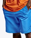 Black Man Wearing T-shirt and Shorts Mockup