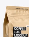 Kraft Coffee Bag Mockup - Half Side View