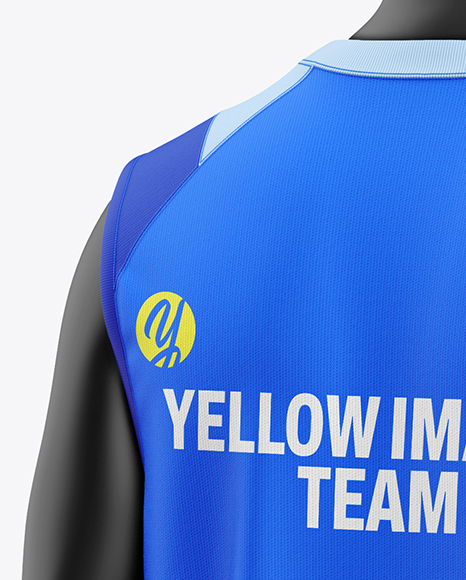 Training Sleeveless Kit Mockup - Back Half Side View