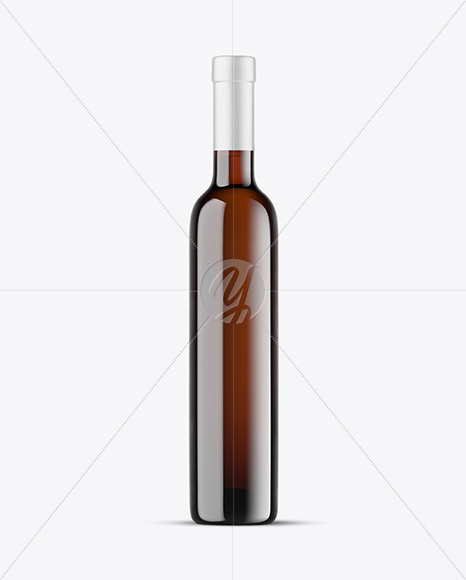 Amber Glass White Wine Bottle Mockup