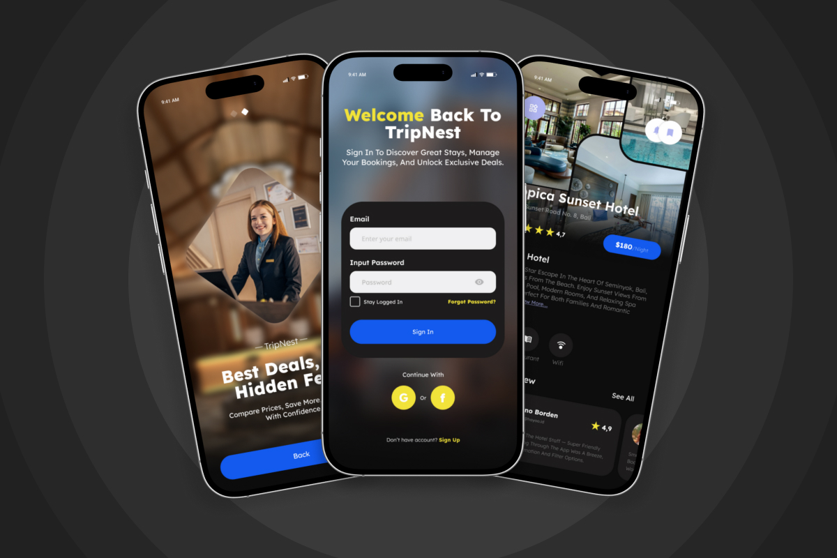 Tripnest – Hotel Booking App Design Template