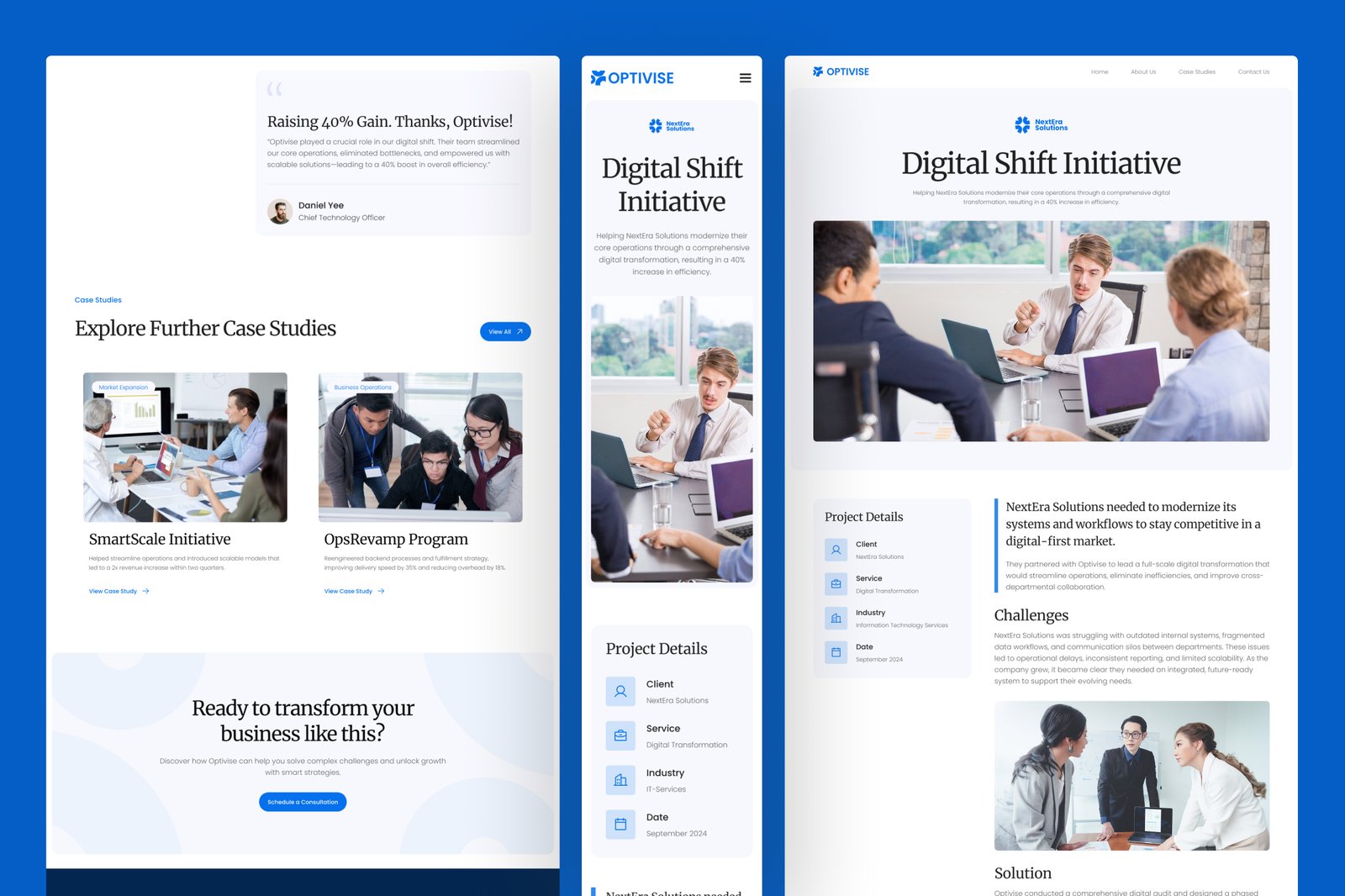 Optivise - Business Consulting Website