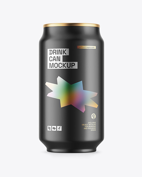 Matte Metallic Drink Can Mockup