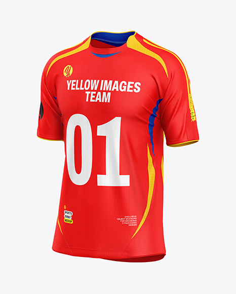 Soccer Jersey Mockup - Half Side View