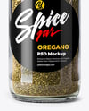 Glass Spice Jar with Oregano Mockup