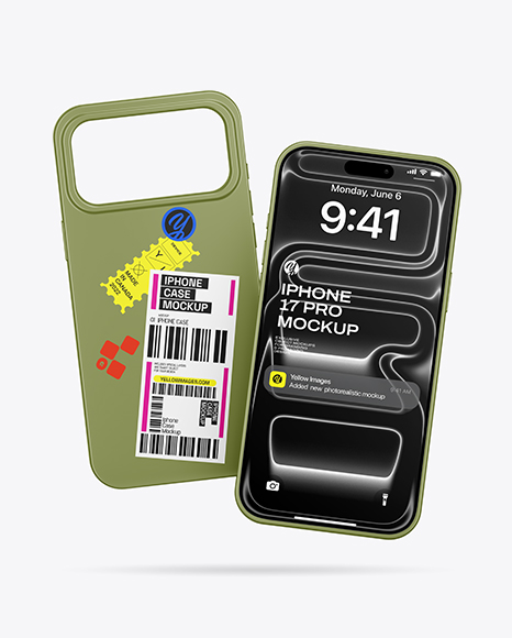 iPhone 17 Pro with Phone Case Mockup