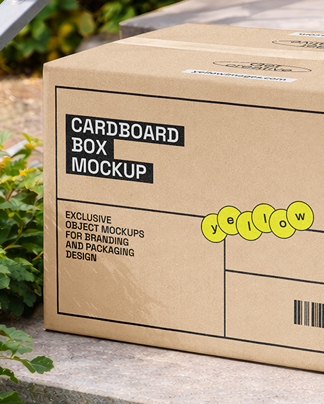 Paper Box on The Steps Mockup