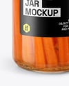 Clear Glass Jar with Pickled Carrot Sticks Mockup