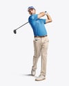 Man Wearing Golf Shirt and Chinos Mockup