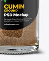 Clear Glass Jar with Ground Cumin Mockup