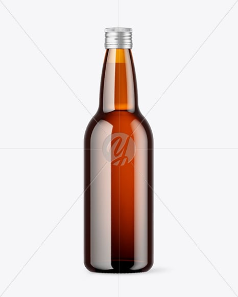 Amber Glass Bottle Mockup