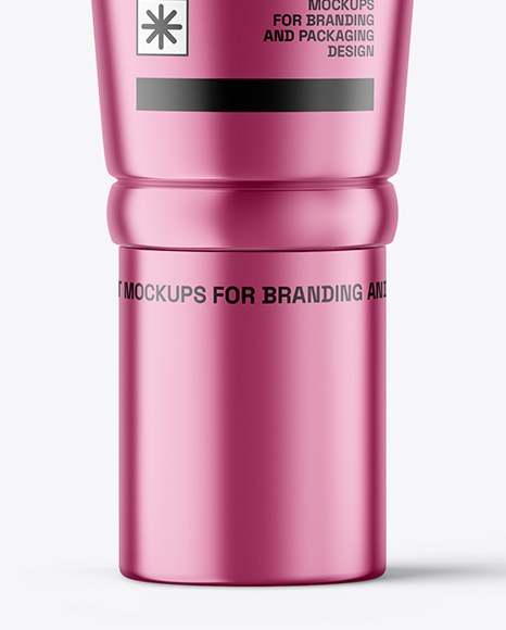 Metallic Cosmetic Tube with Box Mockup