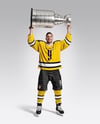 Ice Hockey Player with Stanley Cup Mockup