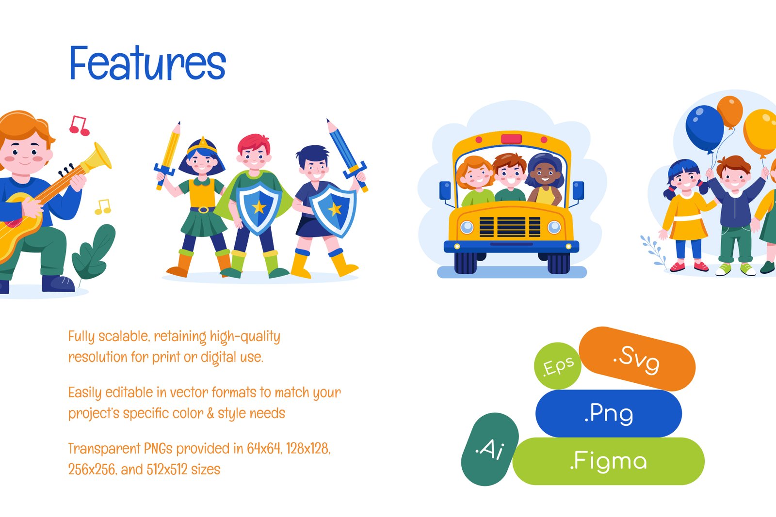 Childrens Day Illustration Set