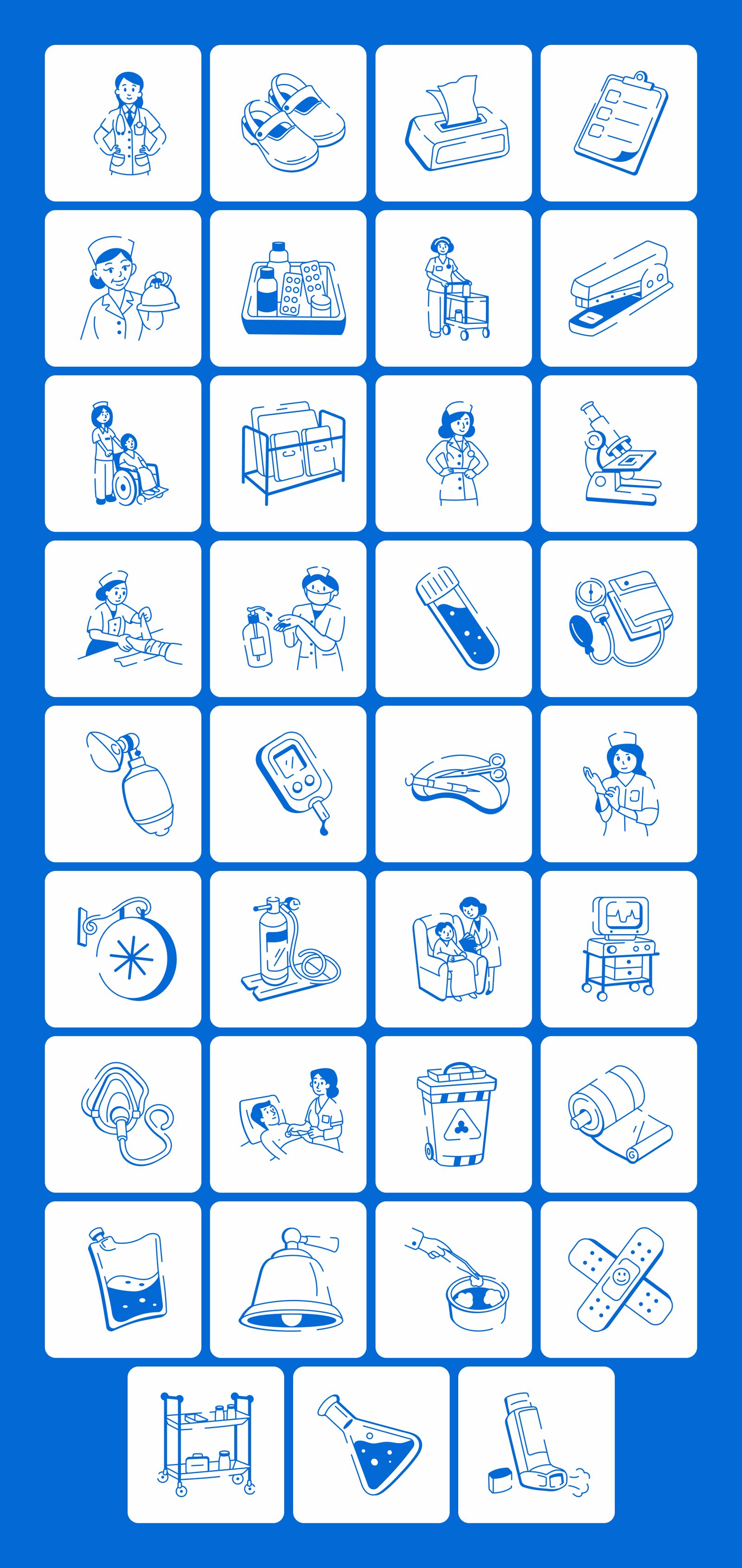 Nursing Doodles Icons Set