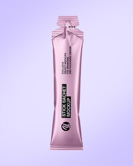 Metallic Stick Sachet Mockup - Front View