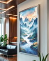 Poster with Metallic Frame in Modern Office Mockup
