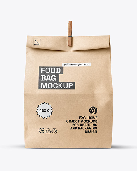 Kraft Paper Food Bag Mockup - Paper bag mockup