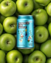 12oz Drink Can on a Stack of Green Apples Mockup