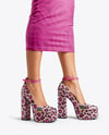 Woman Wearing Dress and Platform Heels Mockup