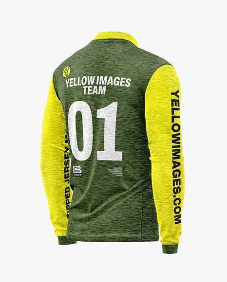Melange Jersey Mockup - Back Half Side View - Realistic jersey mockup