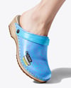 Pair of Clogs on Woman's Legs Mockup
