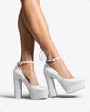 Platform Heels on Woman's Legs Mockup