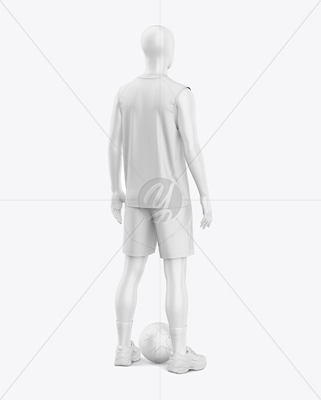 Training Sleeveless Kit Mockup - Back Half Side View