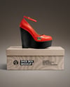 Wedge Heel Shoe with Shoe Box Mockup